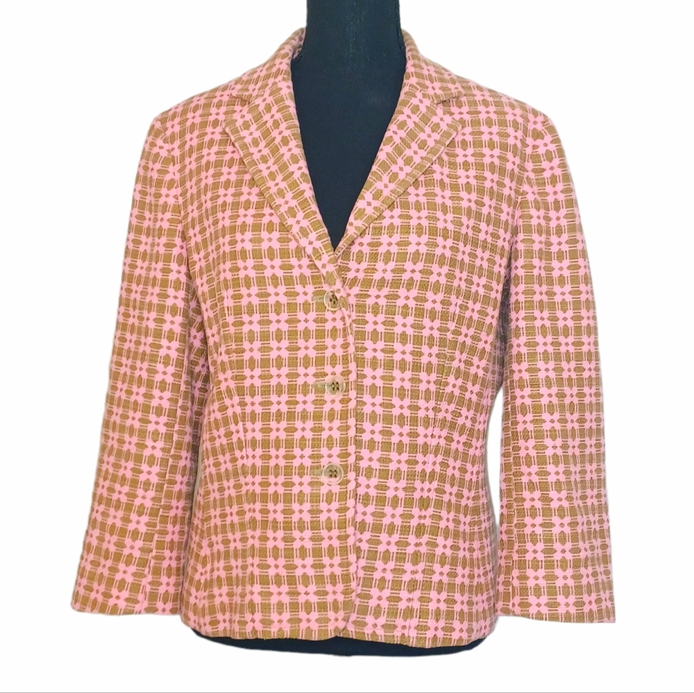 Express Tweed Academia 3-Button Structured Blazer Jacket Sz 10 Runs Small